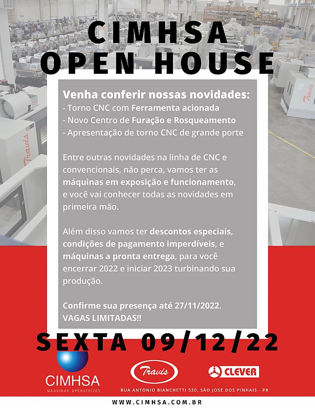 Confirme sua presença no Open House 2022 da CIMHSA