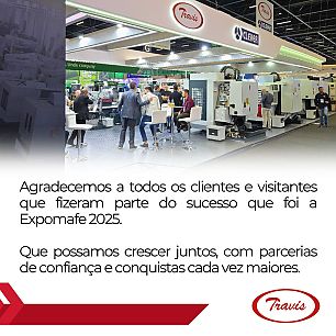 CIMHSA Brasil celebra sucesso na Expomafe 2025 com estande de destaque e lançamento do torno CNC Travis TT-2S