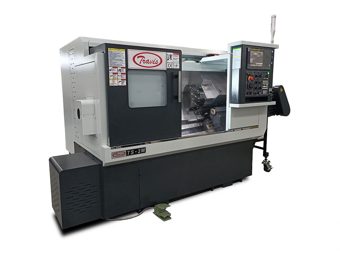 Torno CNC TS-2M com ferramenta acionada e torre automática